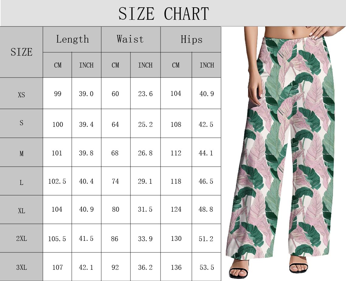 Womens Wide Leg Pants Pattern Print Lounge Trousers Casual Loose High Waisted Comfy Classic Pant for 2025 Summer