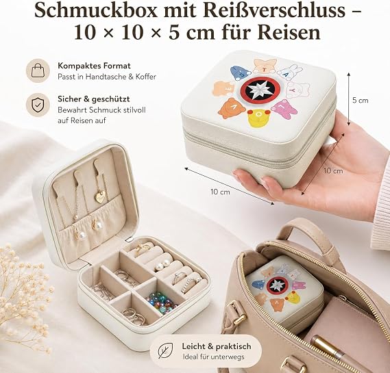 Korea Pop Merch Jewellery Box - Jewellery Organiser for STAYs Portable Storage Box for Rings Earrings & Chains Korea Fan Gift Idea