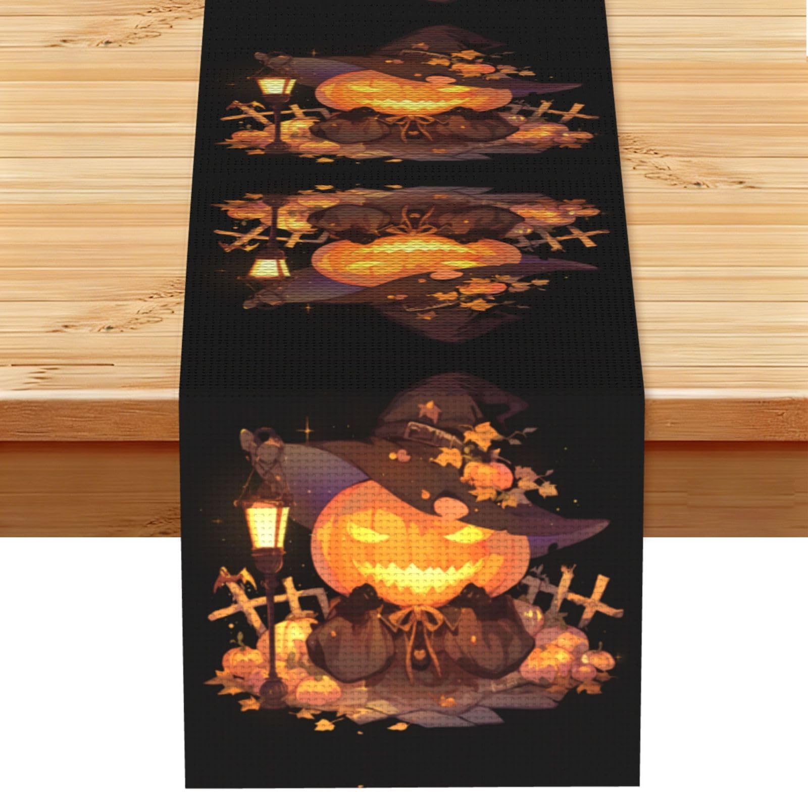 Spoof Pumpkin Linen Feel Table Runner Wedding Party Home Decoration