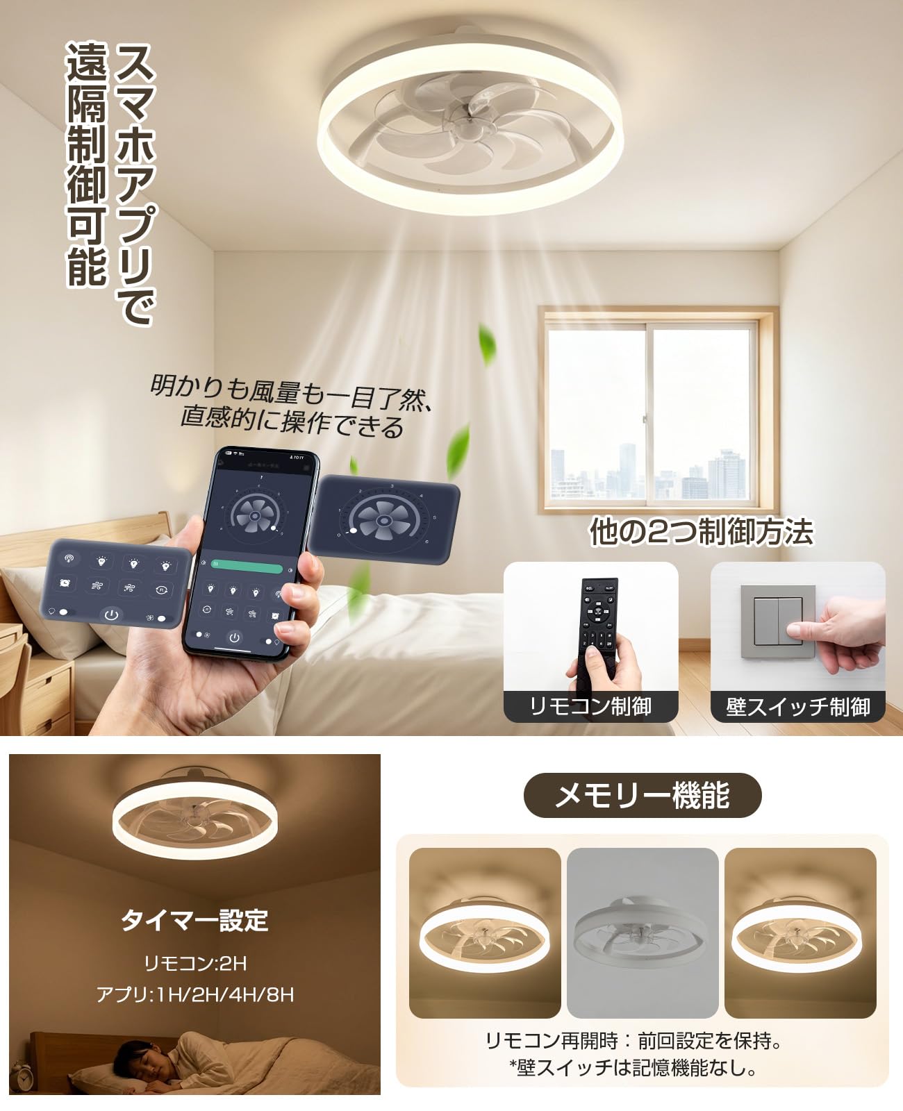 Amazon.co.jp: SUKITEN シーリングファンライト【2026新型・極薄・節電