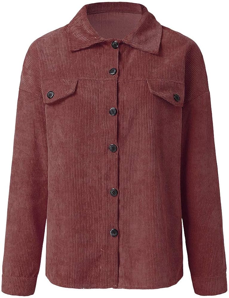 Generisch Cordjacke Damen Einfarbig mit Taschen Übergangsjacke Langarm Leichte Kurzjacke Cord Jacke Elegant Button Down Hemdjacke Freizeitjacke Oversized Kurze Jacket Cordbluse Generisch Cordjacke Damen Einfarbig mit Taschen Übergangsjacke Langarm Leichte Kurzjacke Cord Jacke Elegant Button Down Hemdjacke Freizeitjacke Oversized Kurze Jacket Cordbluse
