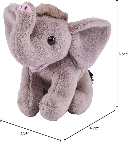 Miniatura 2 de Wild Republic Pocketkins - Elefante ecológico, animal de peluche, 5 pulgadas, hecho de materiales reciclados, respetuoso con el medio ambiente