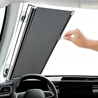 1PC Retractable Car Window Roller Sunshade, Heat Blocking Automotive Visor with Telescopic Pull Design for Interior Sun Protection and Easy Storage