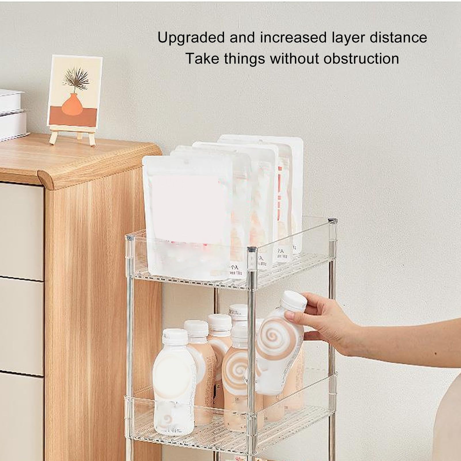 Hidyliu Carrello Fasciatoio con Ruote Organizzatore a 4 Strati di Grande capacità per Articoli Essenziali per Neonati Articoli Essenziali per la Scuola Materna per Mamme Materiale PET Dimensioni 35