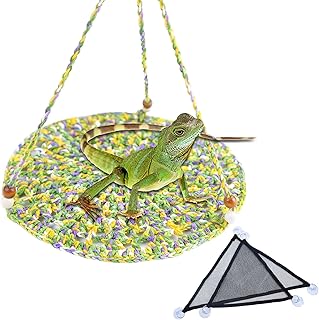 Reptile Hammock Swing Hanging Bed, Cotton Lizard Bed Lizard Swing Toy for Bearded Dragon Leopard Gecko Lizard Birds Parrots Rats