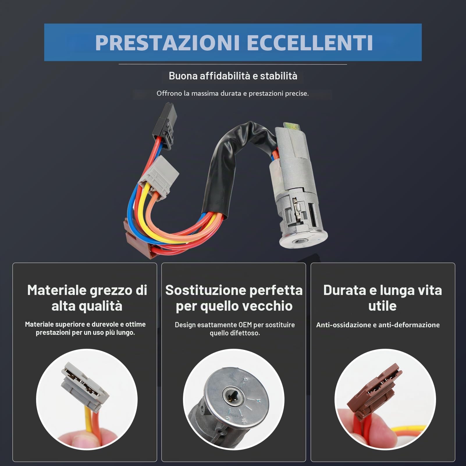 Nuovo Cilindretto serratura blocchetto blocco accensione per Ulysse I 220 Scudo I station wagon furgonato e camion 220 Zeta 220 806 Expert I 224 furgonato e camion