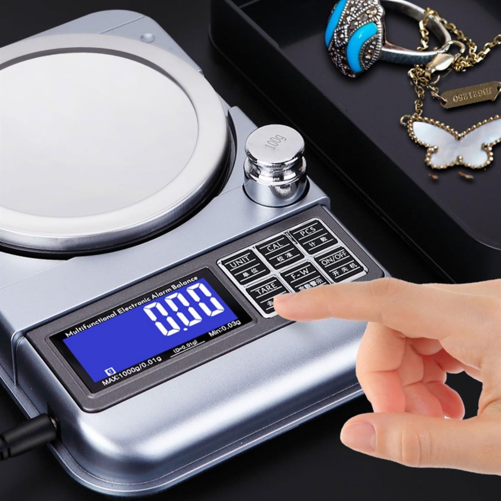 Báscula de cocina y alimentos Balanza electrónica cuantitativa de alta precisión de 0,01g, balanza electrónica de joyería comercial for el hogar, balanza electrónica for té, balanza pequeña de gramos