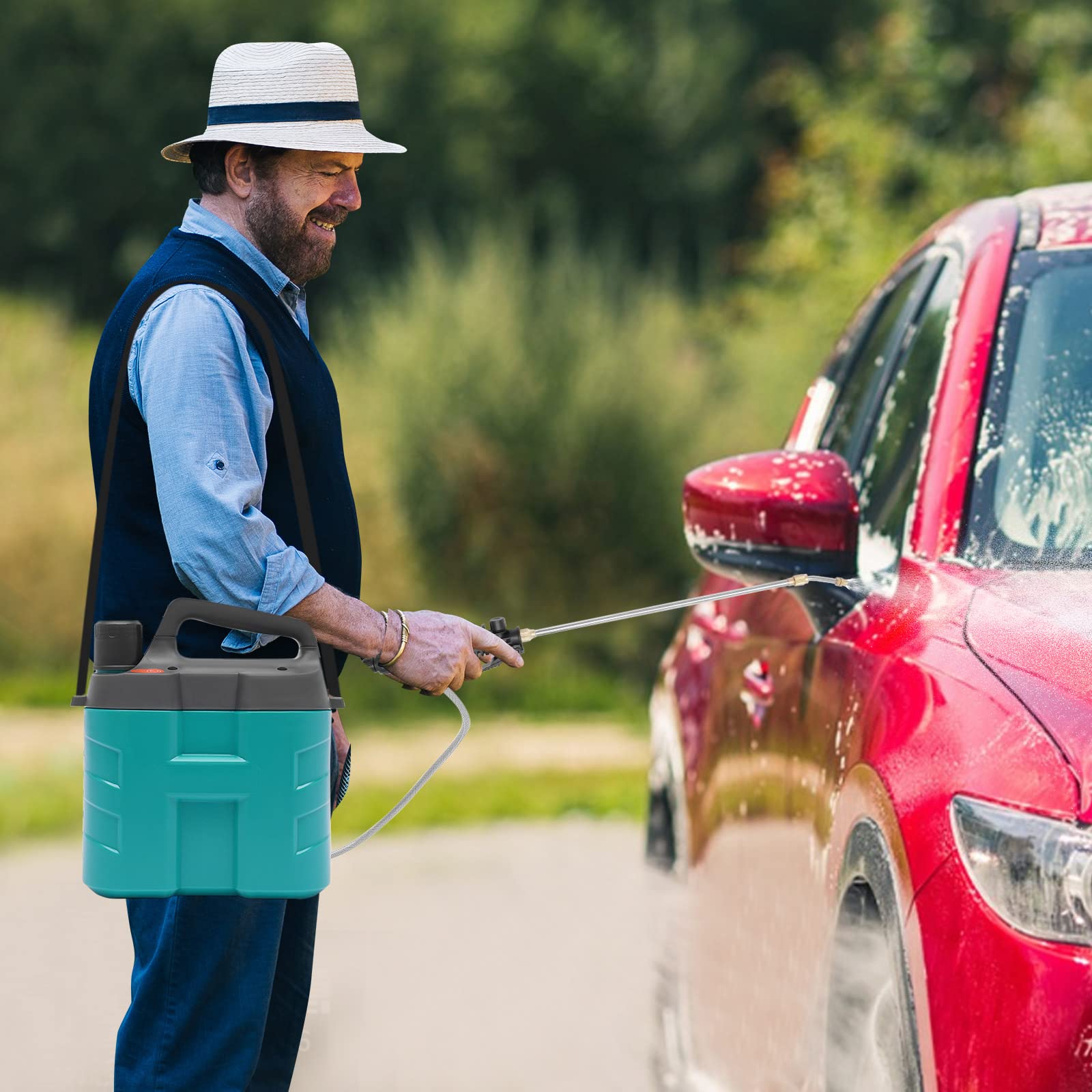 Elektryczny opryskiwacz ciśnieniowy 8 l, do prac ogrodowych, elektryczny opryskiwacz ogrodowy z baterią litową, akumulatorowy, elektryczny opryskiwacz ogrodowy, mały opryskiwacz ciśnieniowy