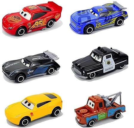 DEUSON ECOM Mini Metal Cars for Kids Toy Cars for Kids Pack of 6 Small Mini Racing Cars Suitable for Children 3 4 5 6 Years Old, Movie Vehicle Racing Cars for Kids - Multicolor