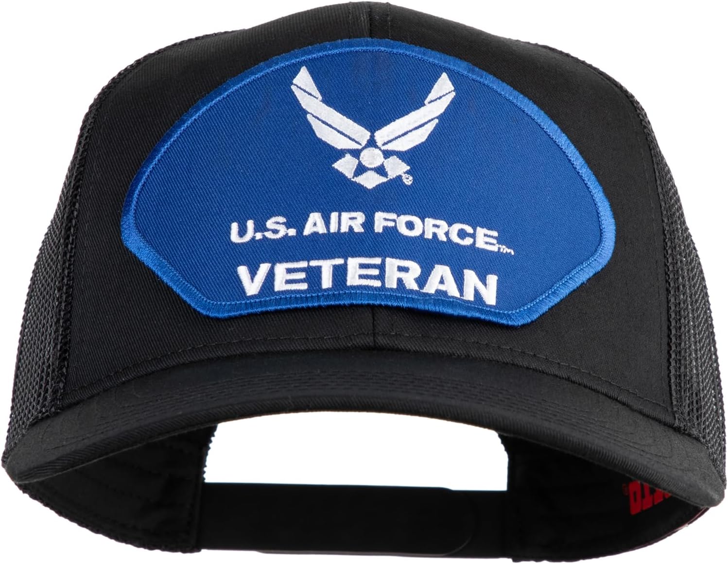 e4Hats.com U.S. Air Force Veteran Blue Patched Solid Cotton Twill Mesh Prostyle Cap