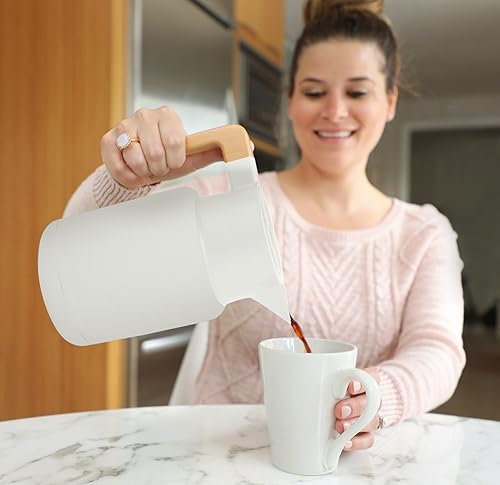 Miniatura 24 de Hastings Collective Jarra térmica de café de 50 onzas – Jarra grande aislada de acero inoxidable – 1.5 litros de doble pared al vacío termo Negro