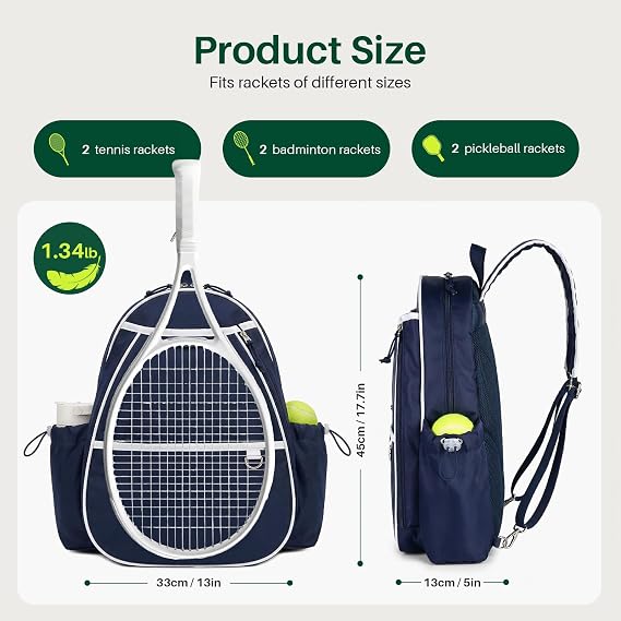 Tennis Bag Sling Crossbody Backpack for woman Wet Pocket Fence Hook