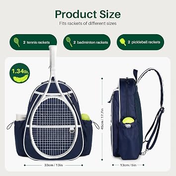 Tennis Bag Sling Crossbody Backpack for woman Wet Pocket Fence Hook