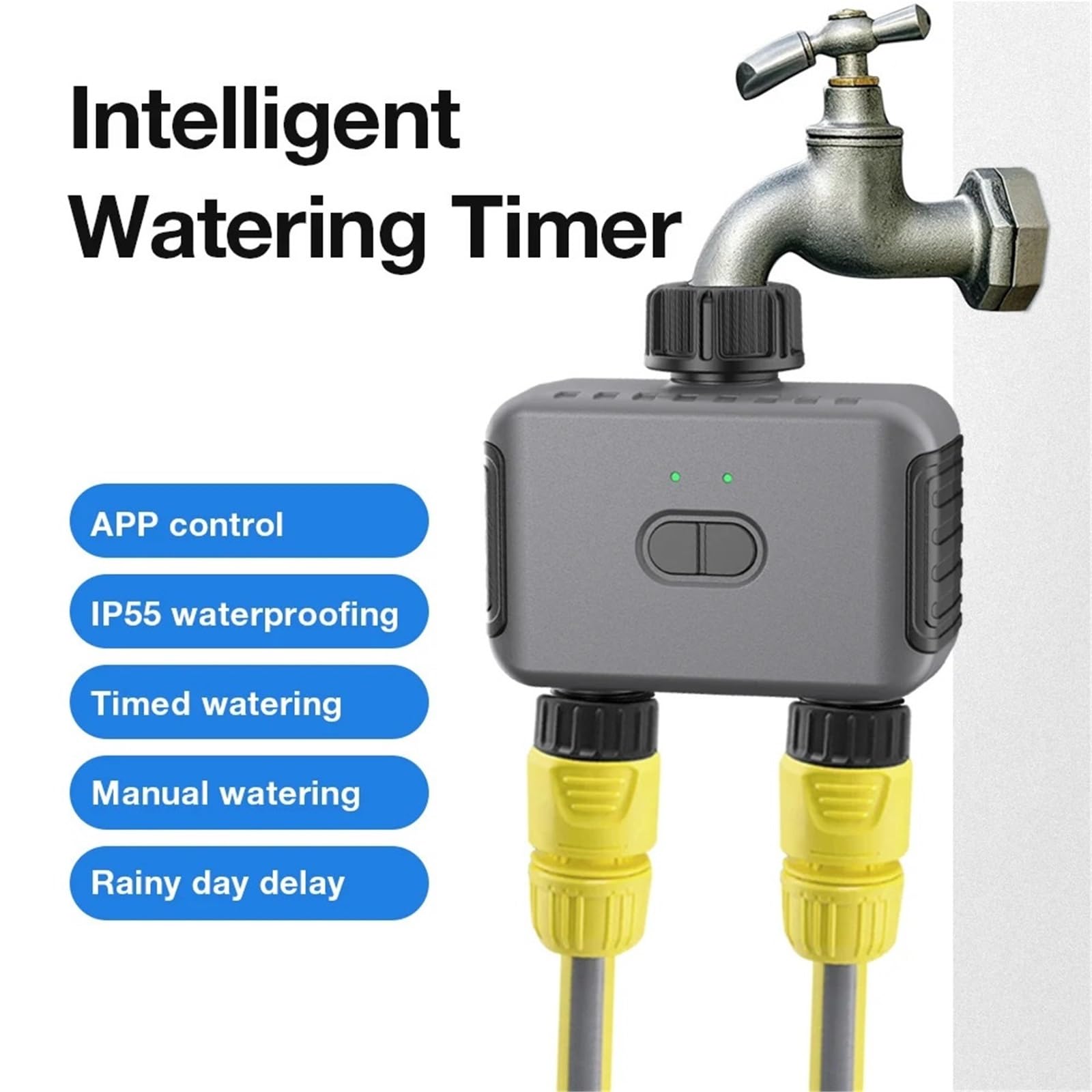Bluetooth 2-Outlet Garden Water Timer Programmabile Rubinetto Tubo Sprinkler Controller Smart Irrigazione Timer