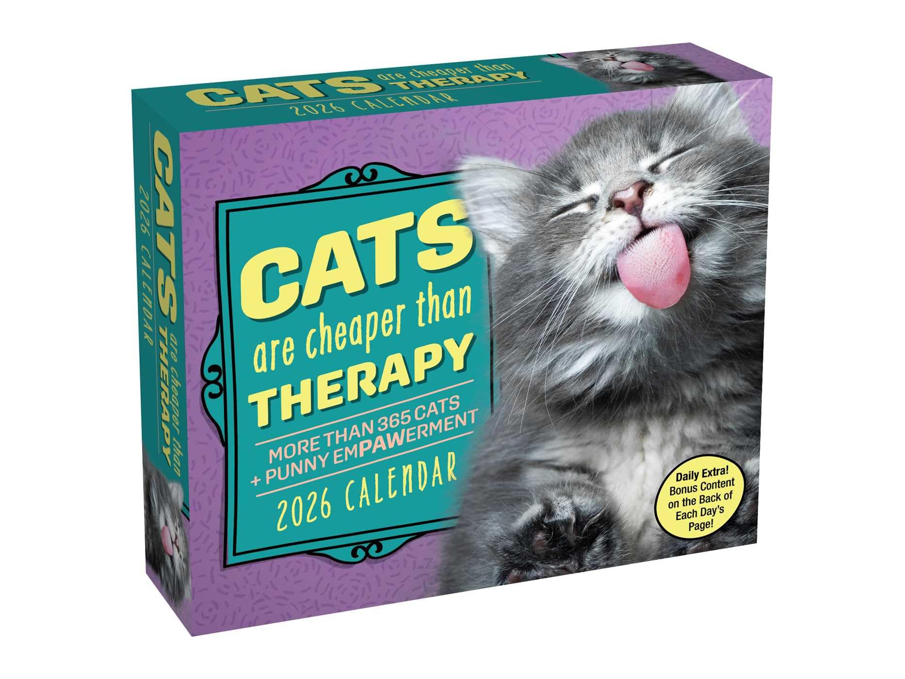 Cats Are Cheaper Than Therapy Desk Calendar 2026, Desk Calendars, Gift