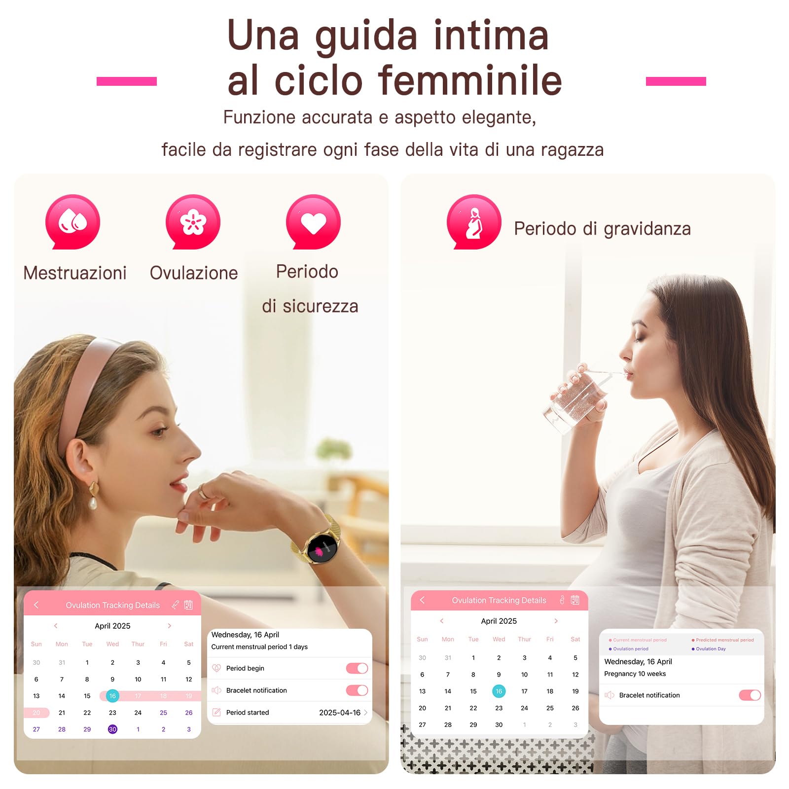 2026 Nuovo Smartwatch Donna Con ECG+HRV/Lipidi/BMI/Acido Urico,1,43" AMOLED Orologio ECG Con 2 Cinturino&Bluetooth, 24H Pressione Sanguigna/Frequenza Cardiaca/Sonno,iOS Android