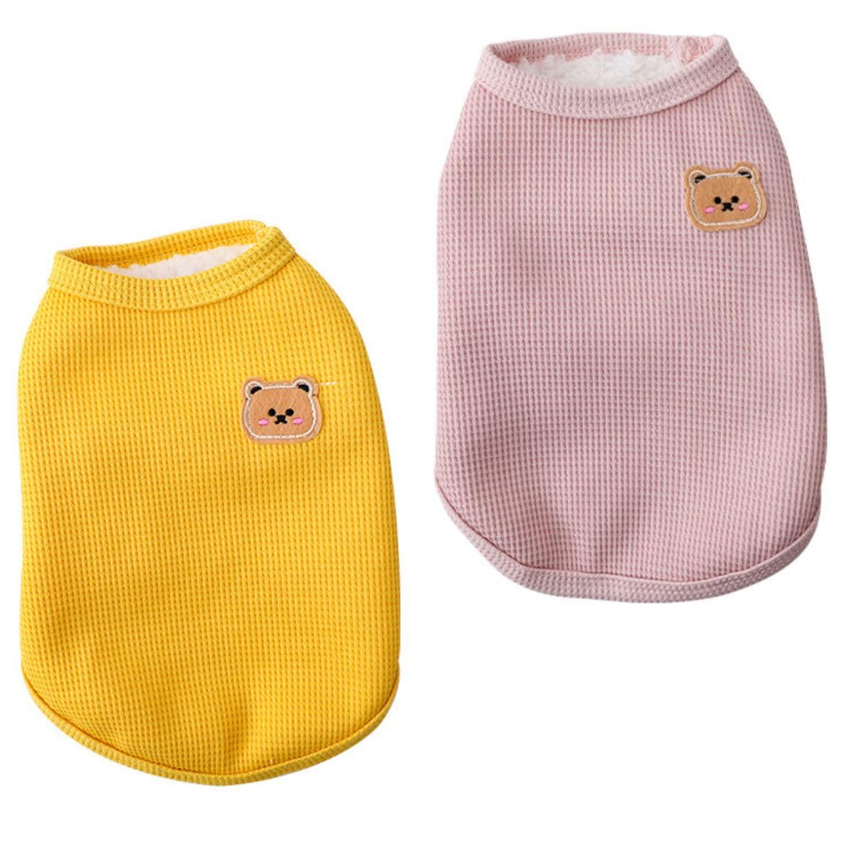 Lightweight Fleece Cotton Dog Winter T-Shirts & Cat Sleeveless Vests - Soft, Breathable & Stretchy for Medium & Small Dogs