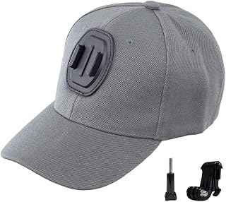 Boné de beisebol para câmera Gopro Hat Hat Hat com suporte para câmera câmeras de ação suporte de cabeça suporte para câmera suporte de câmera suporte cinza escuro, Cinza escuro, Tamanho Único