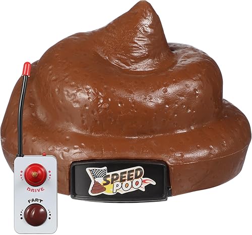 NUOBESTY Poop Car - Taburete de simulación de plástico con control remoto de juguete con acción giratoria y pedos para Halloween, fiesta del día de