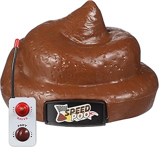 NUOBESTY Poop Car Remote Control Plastic Simulation Stool Toy Shit Poop Car with Spinning and Farting Action for Halloween April Fools Day Party Kids Child Toy