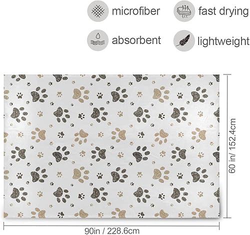 Miniatura 3 de KLL Cartoon Cute Paws Print Sofa Throw Blanket, Flannel Comfy Throws for Chair, Living Room, Sofa, All Season Use Blanket 60x90 Inches Throw Blanket