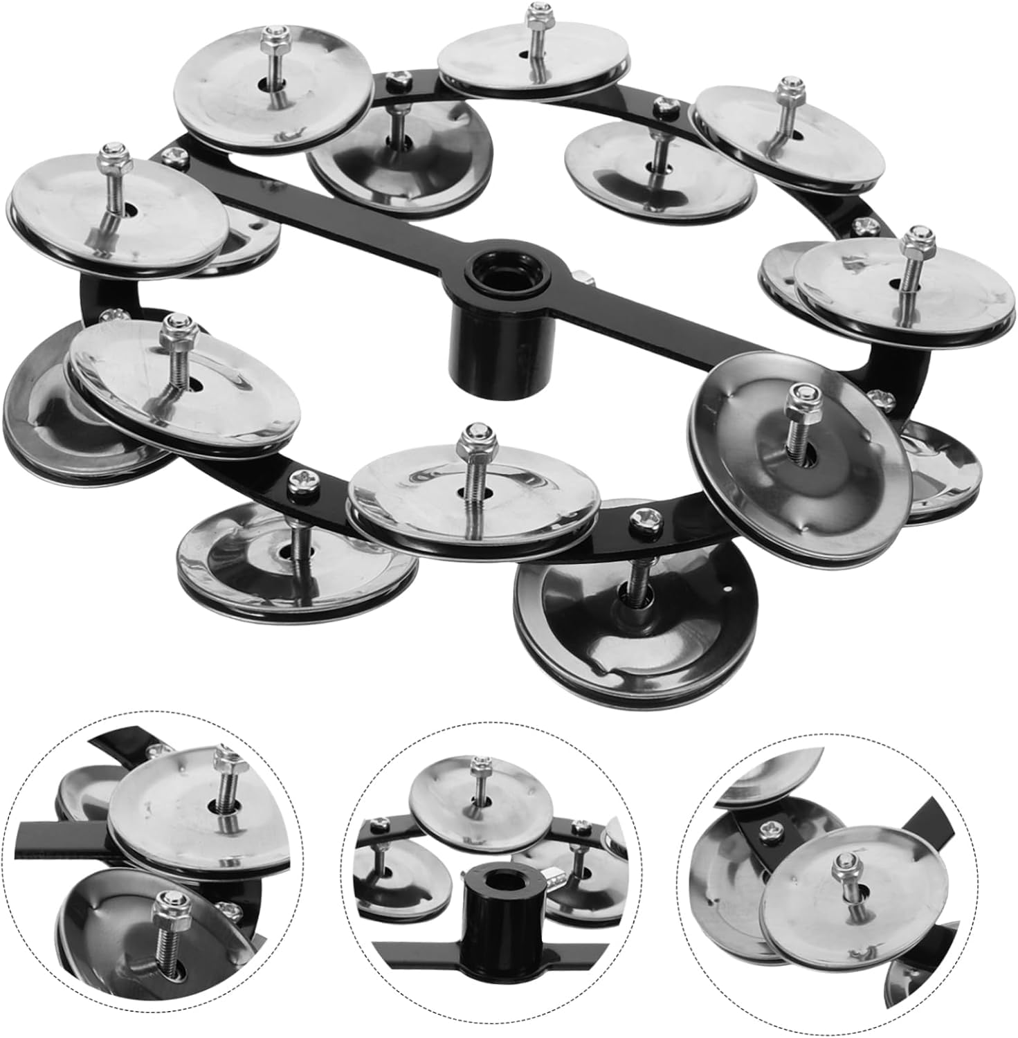 Softline Pro Hi‑Hat Tambourine with Double Stainless Steel Jingles Premium Gong‑Style Rattle Ring for Drums and Percussion Instruments (SP HH BT16) - Image 2 thumbnail