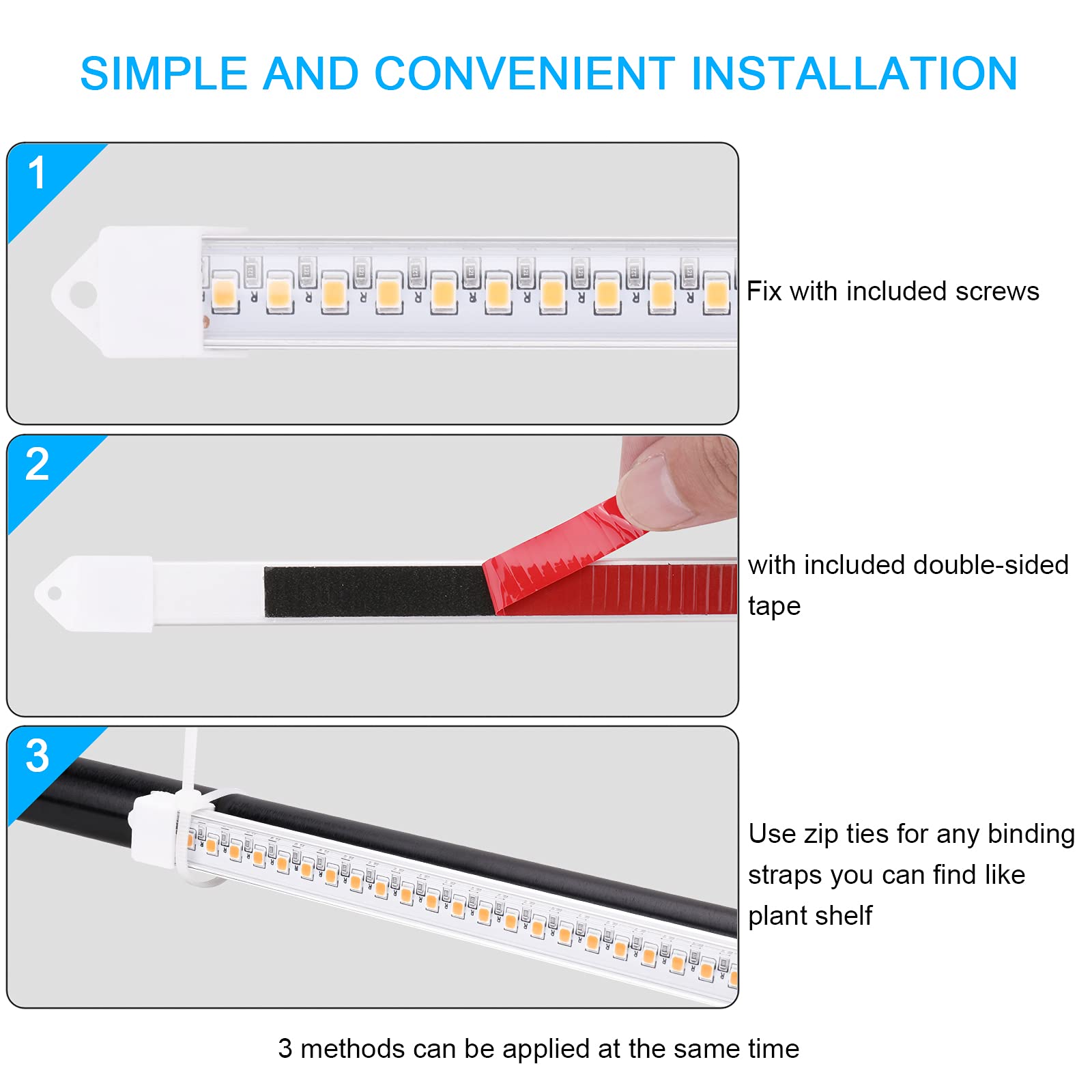 Striscia luminosa a LED per coltivare piante, 48 LED, barra per lampada da interno con timer, spettro completo/dimmerabile/luce USB plug-in per piante, per giardinaggio, serra idroponica (1 striscia)