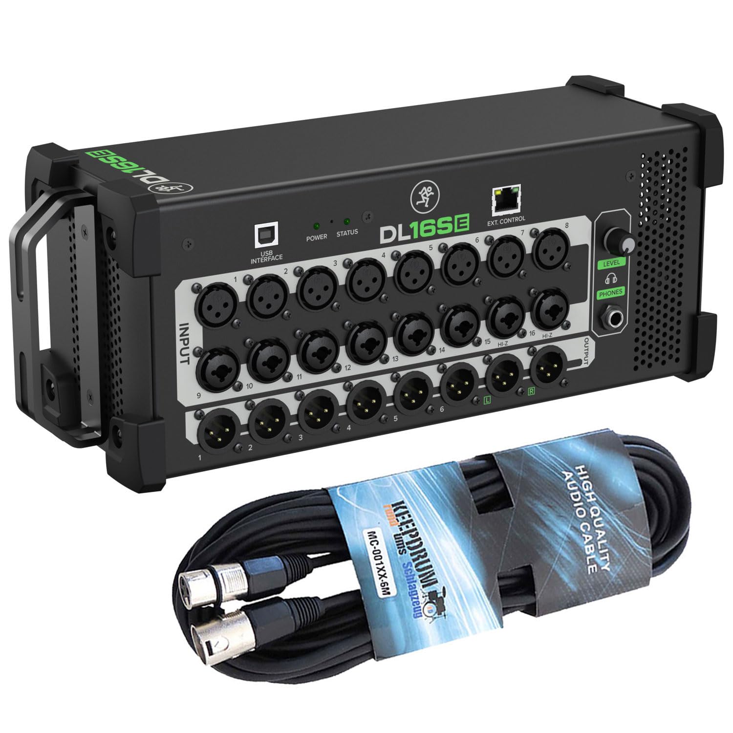 Mackie DL16SE Digitaler 16-Kanal Rack Mixer Mischpult + keepdrum XLR-Kabel