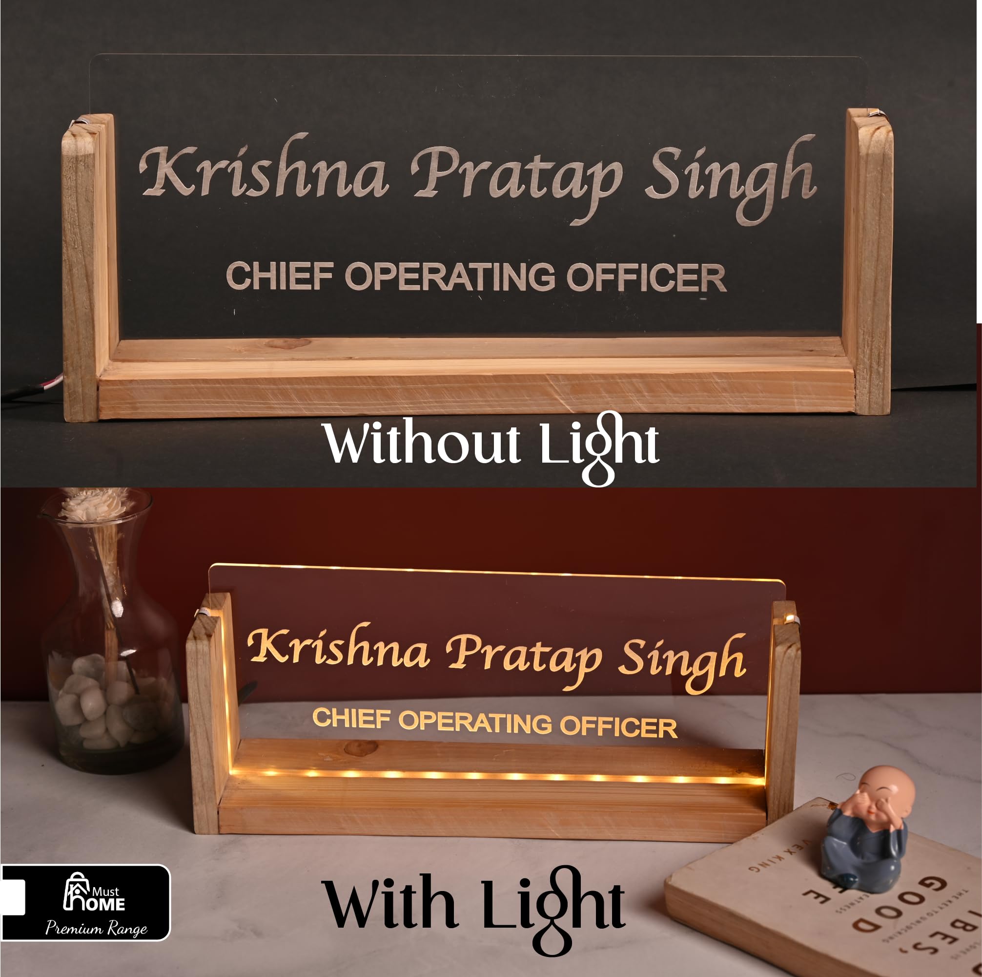 Desk Name Plate with Holder | Acrylic Name plate for office , Gift for Doctor, Teacher, Advocate, Medical, office or Promotion Gift for corporates | Personalised Name Plate Table Sign Stand | Gifts — Amazon image 7