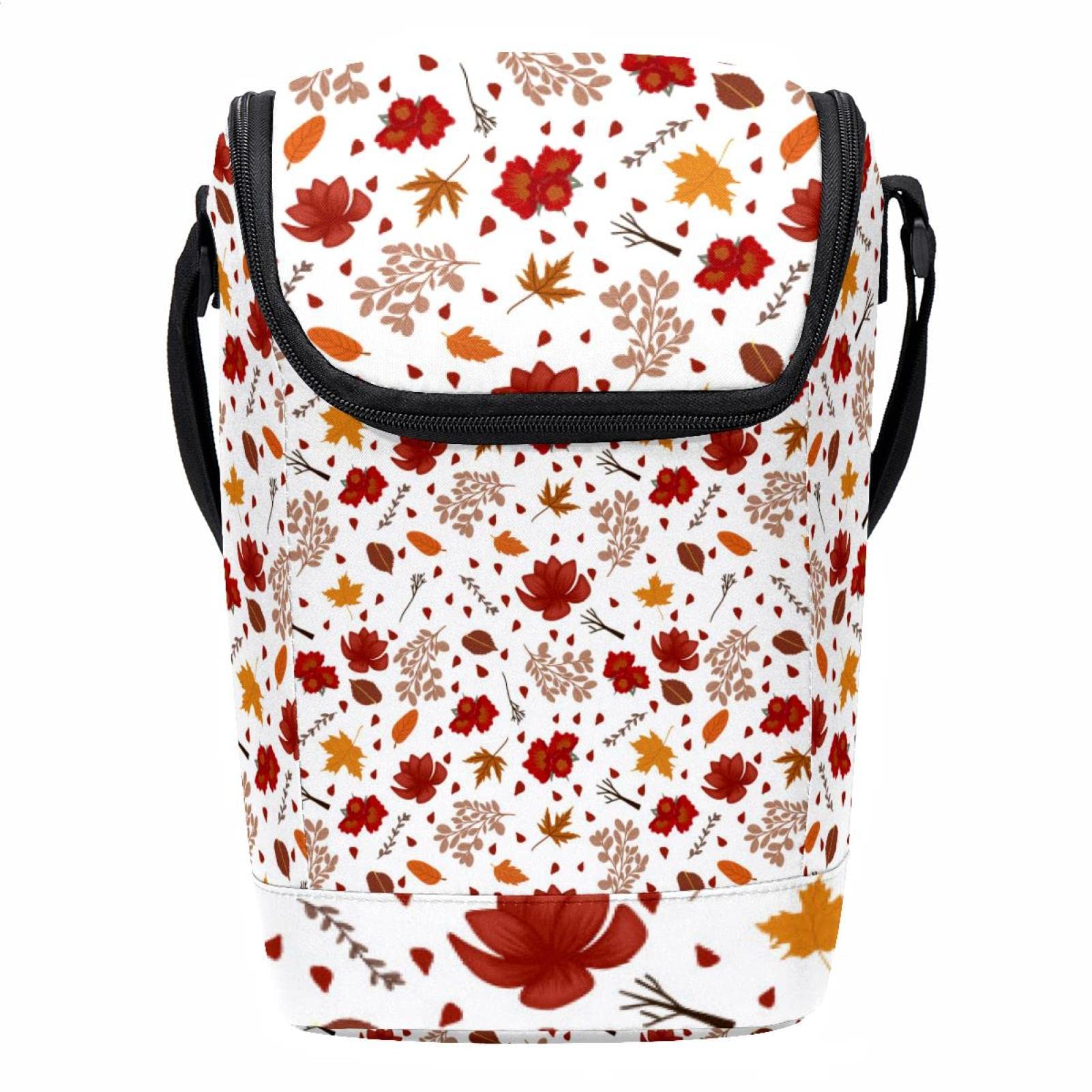Bolsa de almuerzo floral de otoño lonchera ligera y reutilizable para mujer y hombre