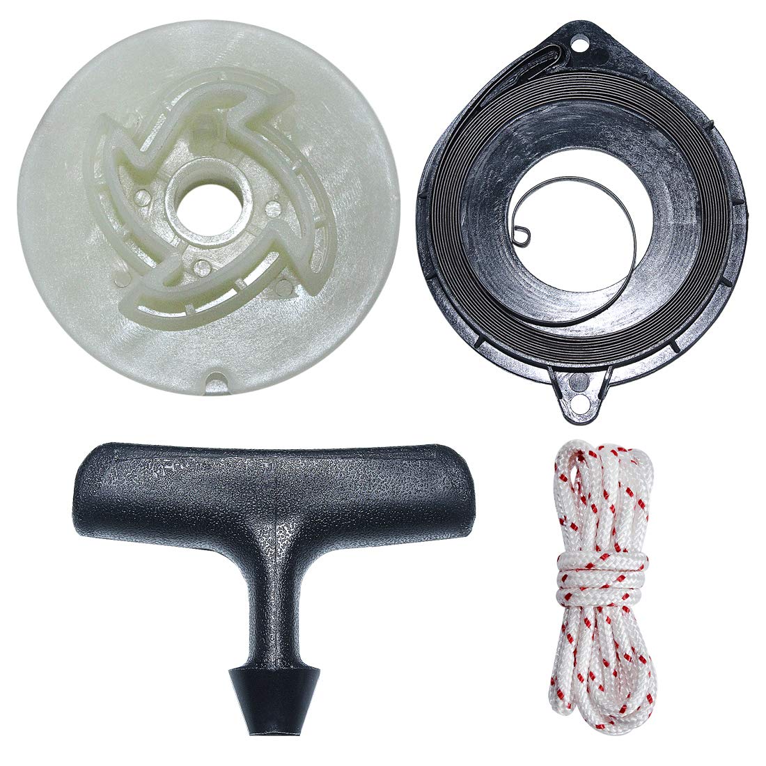 Kit de cuerda de agarre de resorte de polea de arranque de retroceso para Husqvarna 445 450 460 motosierra reemplazar 537092501
