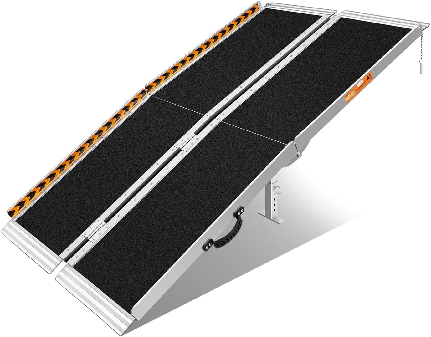 FACHNUO 5 Feet Portable Wheelchair Ramp, Non-Skid Aluminum Handicap Ramps with Handle, Folding Threshold Wheel Chair Ramp for Home Steps, Stairs, Entry, Threshold, Doorways, Scooter, 800LBS Capacity Aluminum 5FT(Using height 5-15'')