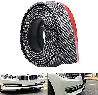 Orbeor 9.8"/2.5M Universal Front Bumper Spoiler, Anti-Scratch Carbon Fiber Rubber Skirt Protector Lip for Car/Truck/SUV (Black)