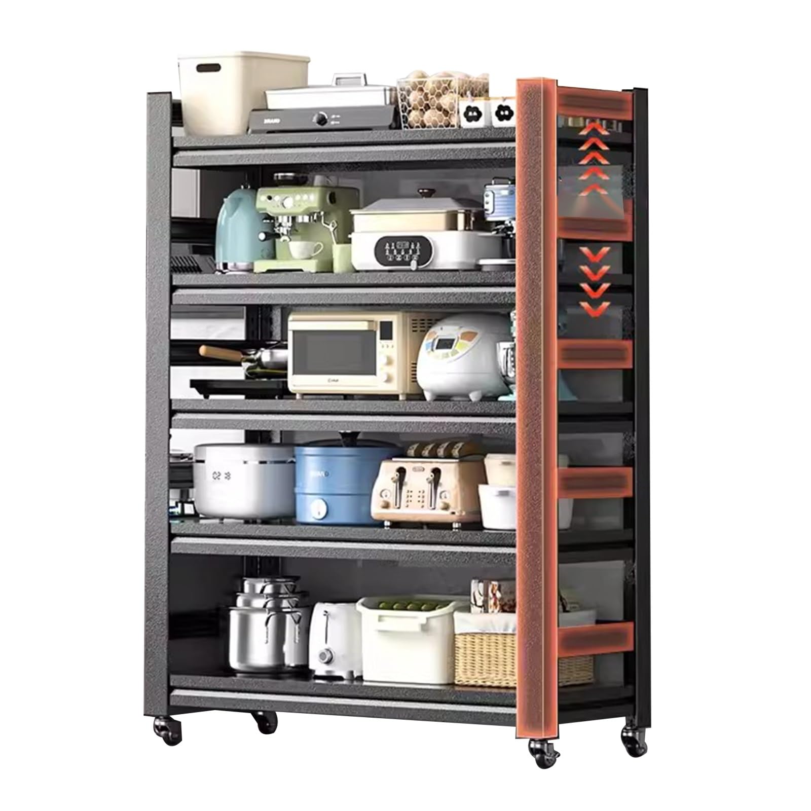 GLJTUO Freestanding Bakers Rack Adjustable Microwave Stand Metal Kitchen Storage Shelves for Living Room & Bedroom Multifunctional nizer SpaceSaving Design,Large