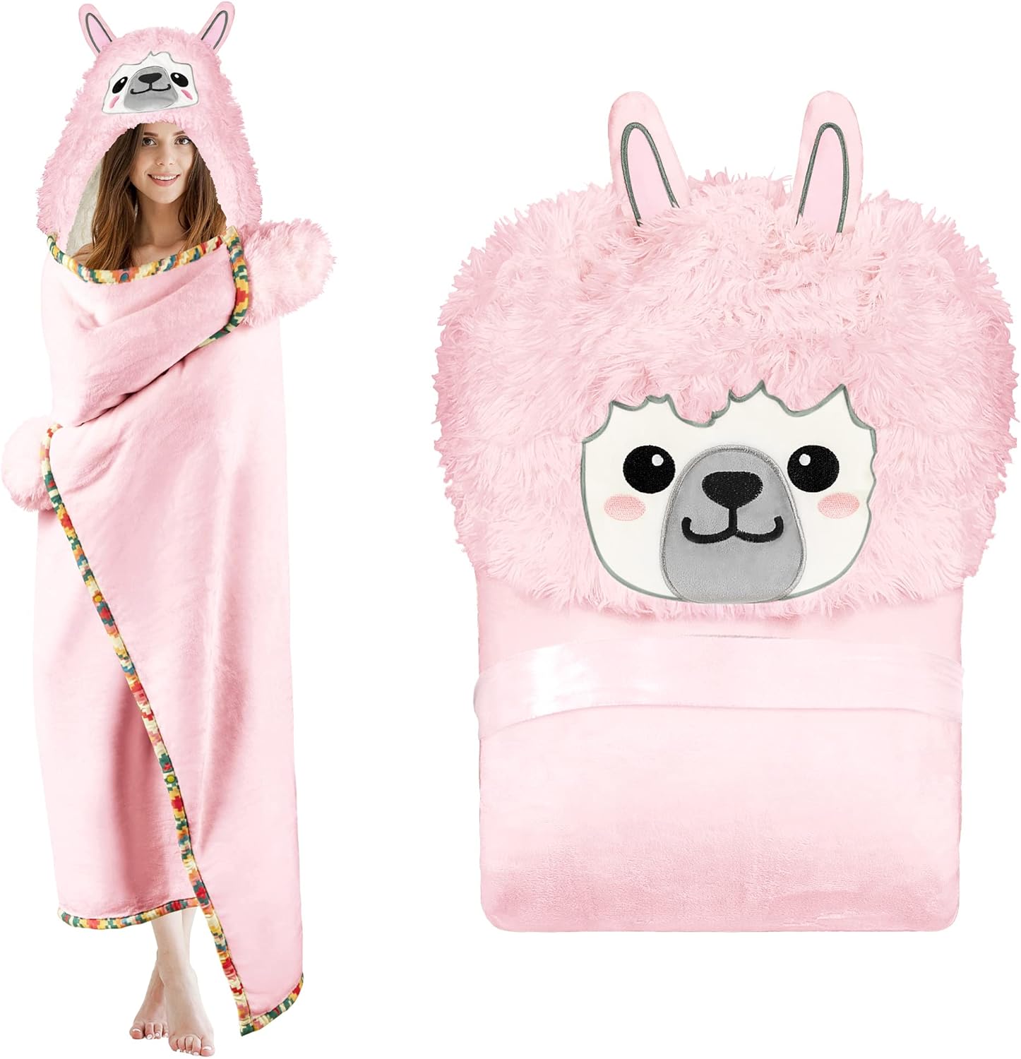 Cute Llama Llama Blanket For Adults Super Soft Llama Hooded