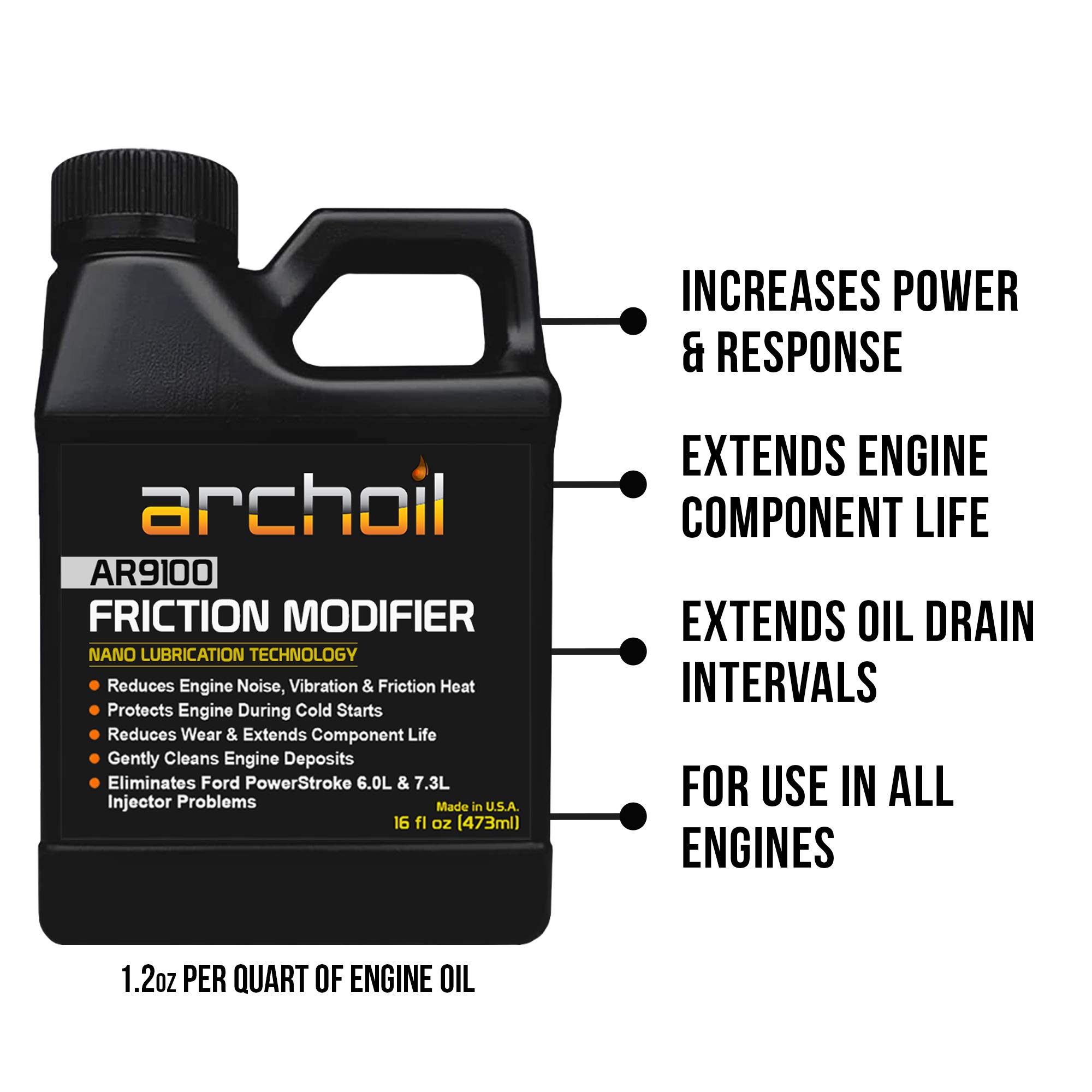 Archoil AR9100 Oil Additive (16oz) for All Vehicles Powerstroke Cold