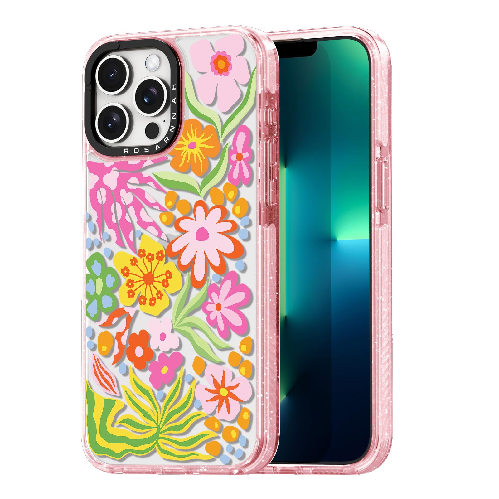 Coque iPhone 13 Pro Max robuste pour éviter les fissures avec style passiflore rose - 8