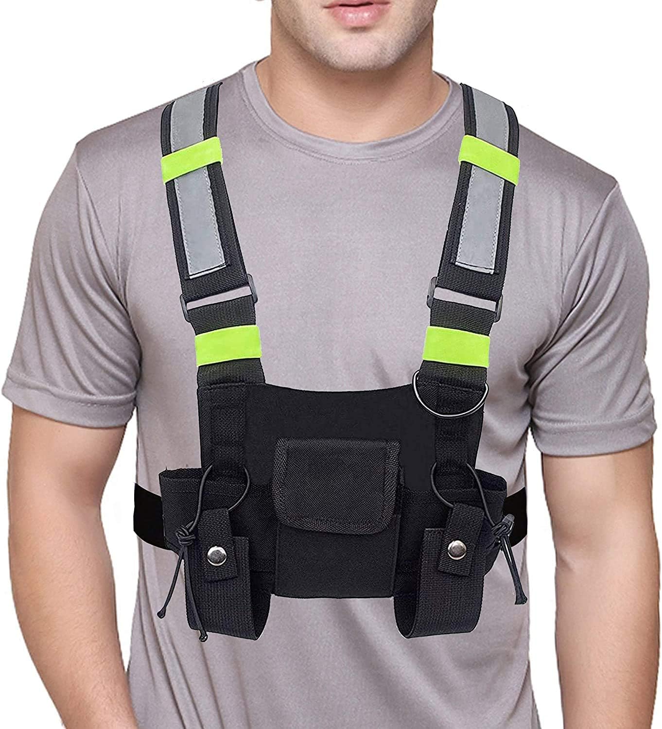 Namvo Universal Radio Chest Harness Rig - Front Pack Pouch Holster Vest Rig Chest Bag Carry Case for Two Way Radio Walkie Talkie - Image 3