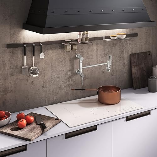 Miniatura 7 de Lava Odoro PF312-BN - Grifo de llenado de ollas de níquel cepillado, moderno de dos accesorios, montaje en pared, grifo de cocina plegable de dos