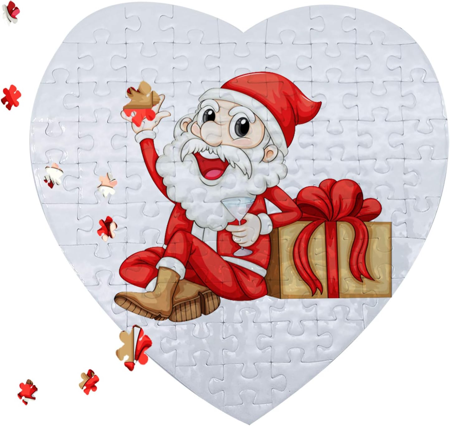 MS WGO 10 Sets Heart-Shaped Jigsaw Puzzle, 75 Pieces, White, Unisex, 3+ Years