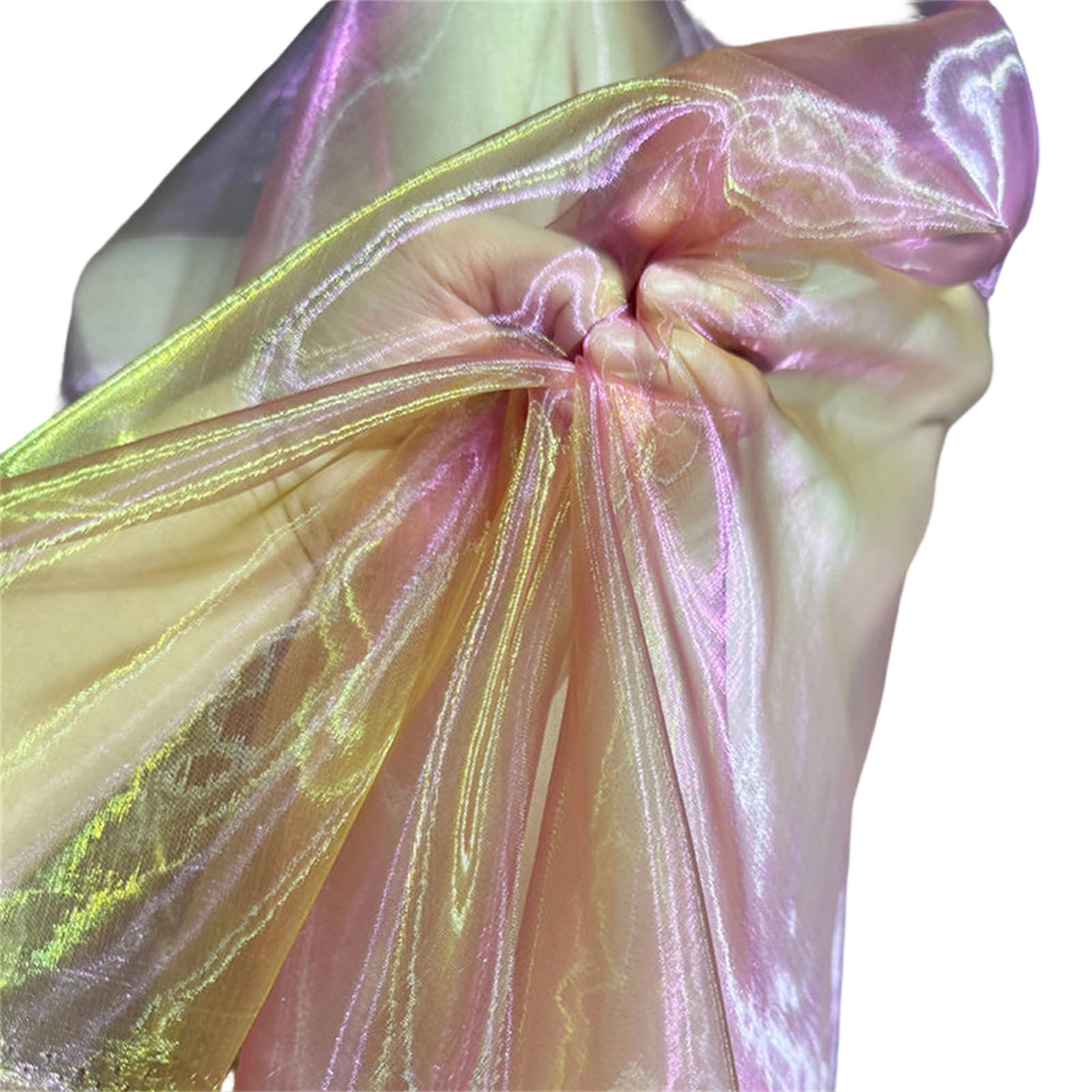 Kalttoy Shimmering Organza Fabric 50x140cm Gradient Color Tulle Cloth for Evening Dress Costume Dressmaking Sewing Craft Project Metallic Organza Cloth Wedding Dress