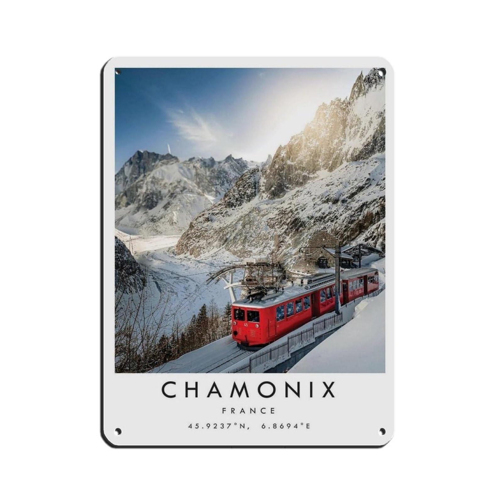 Chamonix Travel, France Poster (48) Retro Poster Metal Tin Sign Chic Art Retro Iron Painting Bar People Cave Cafe Family Garage Poster Wall Decoration 12x16inch(30x40cm)