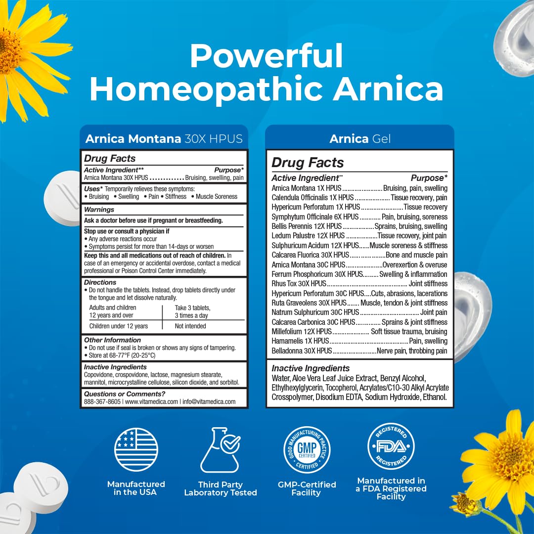 VitaMedica Arnica Tablets & Gel Bundle - 150 Tablets + 3 oz Gel — Amazon image 4
