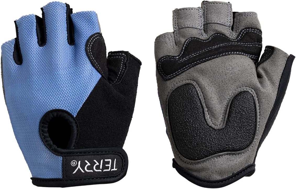 Terry Cycling Gloves for Women, T-Gloves Women's Padded Half Finger Mesh Comfort Mountain Bike Riding Gloves with Gel Pads