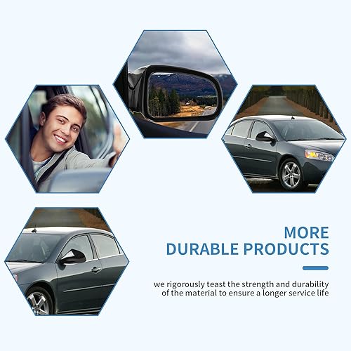 Miniatura 5 de ECCPP Espejos laterales del pasajero, espejos retrovisores del lado derecho, ajuste de potencia negra, retrovisor, calentado, manual, plegable,