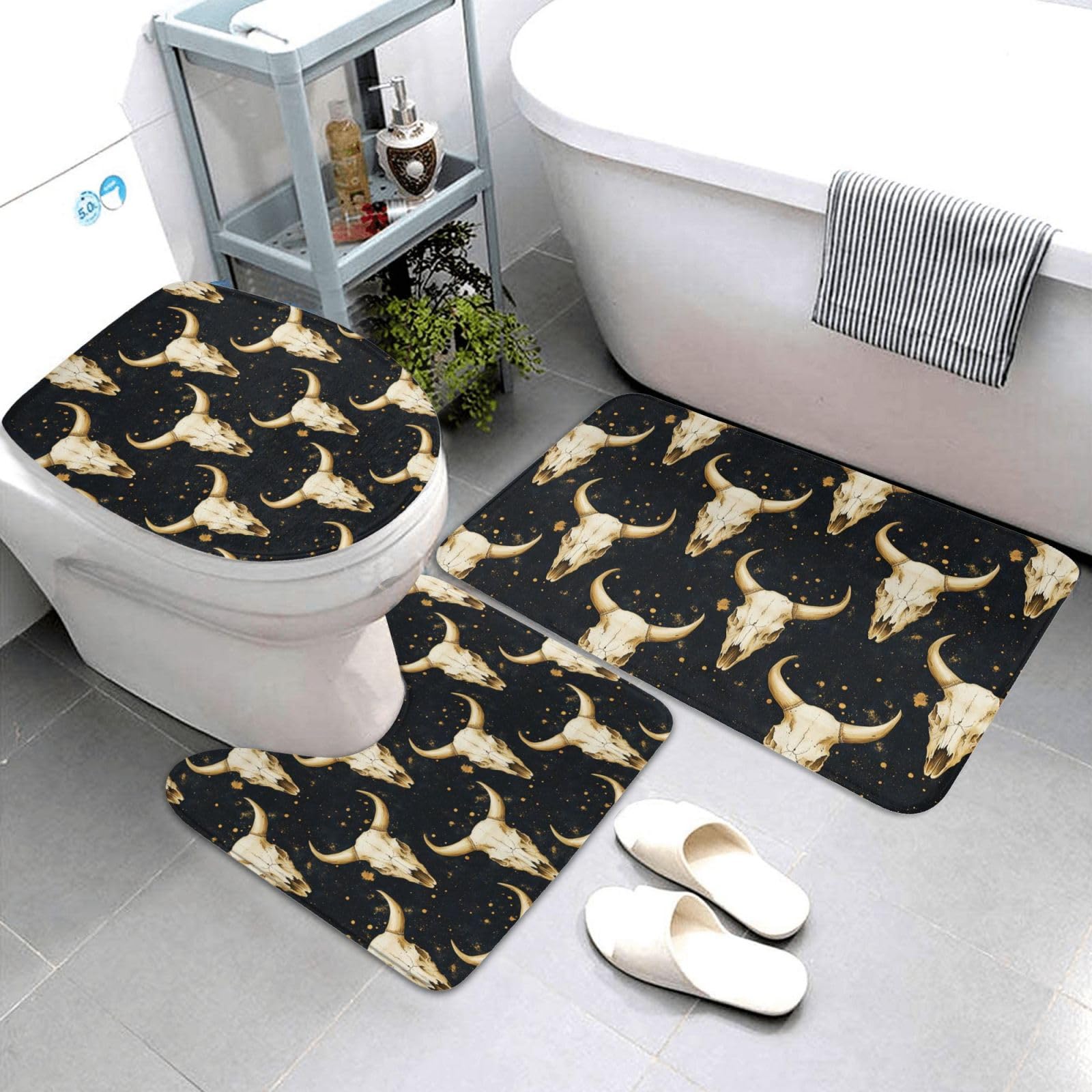 Lot de 3 tapis de salle de bain antidérapant anti glissade pour douche