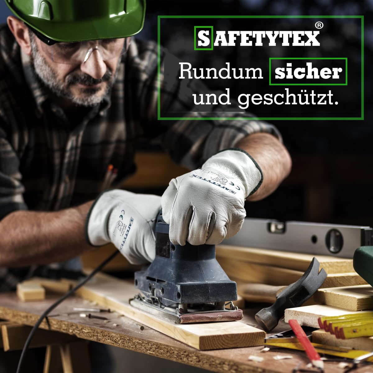 Safetytex Nappaleder Arbeitshandschuhe Naturfarben (Gr.12, 12 Paar) | Leder Schweißerhandschuhe, robuste Montagehandschuhe, optimaler Schutz, höchste Ansprüche, langlebig