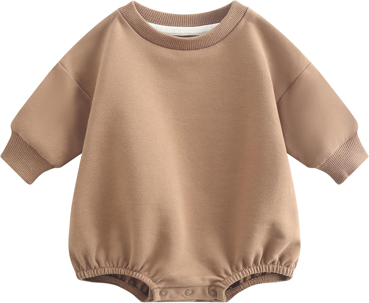 Bafeicao Baby Boy Girl Sweatshirt Romper Organic Cotton Solid Color Long Sleeve Bubble Romper Oversized Warm Fall Winter - Image 8