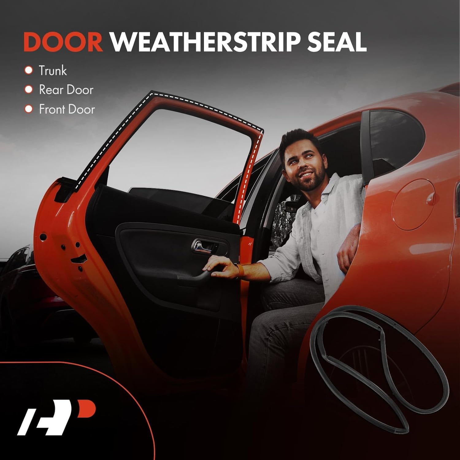A-Premium Left Car Door Weather Stripping Seal Strip Compatible with Jeep Wrangler 1987-1995, CJ5 1968-1983, CJ6 1968-1975, CJ7 1976-1986, Scrambler 1981-1985, Driver Side