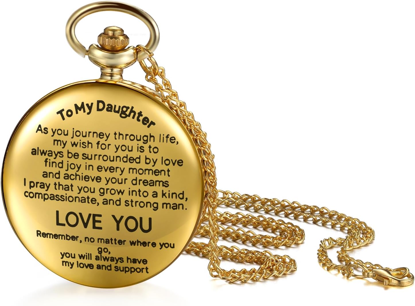 Avaner Gold Engraved Pocket Watches: Women's Analog Quartz Classic Pocket Watch